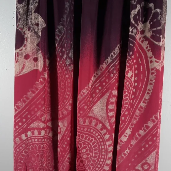NWT BCBGENERATION CFT Puple/pink/cream / burgundy maxi dress SZ M - Picture 4 of 11